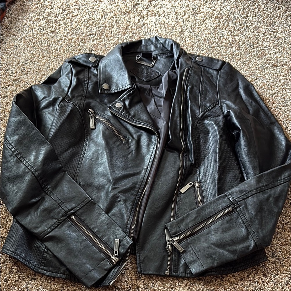 Jou Jou Black Faux Leather Jacket